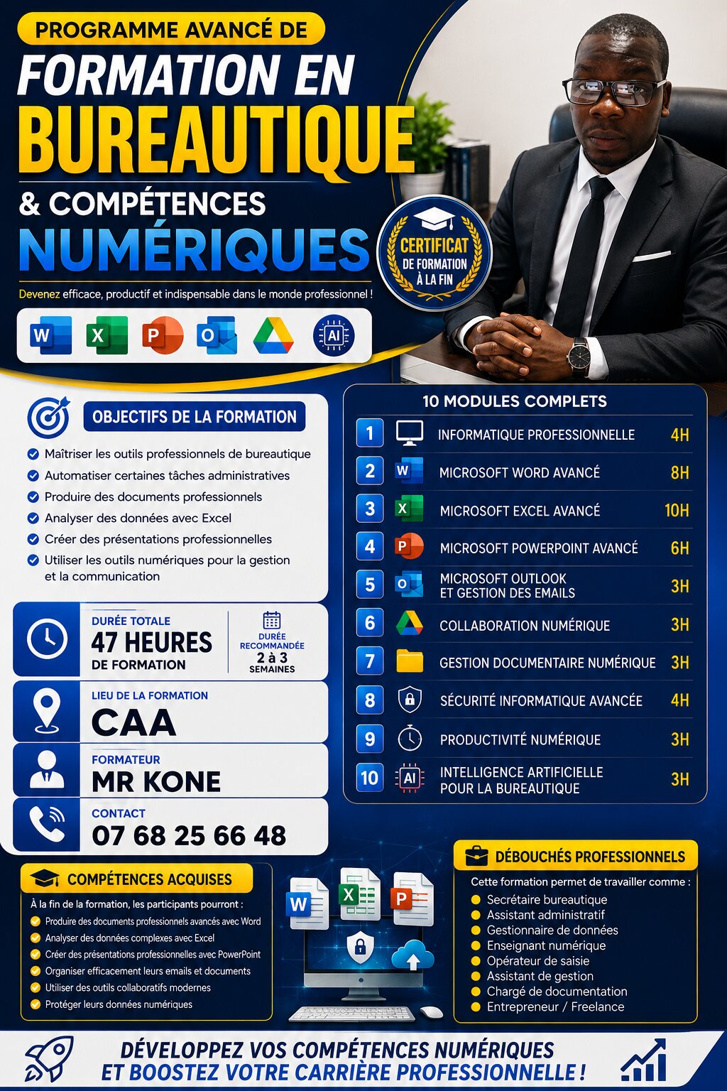 FORMATION PROFESSIONNELLE EN BUREAUTIQUE & COMPÉTENCES NUMÉRIQUES