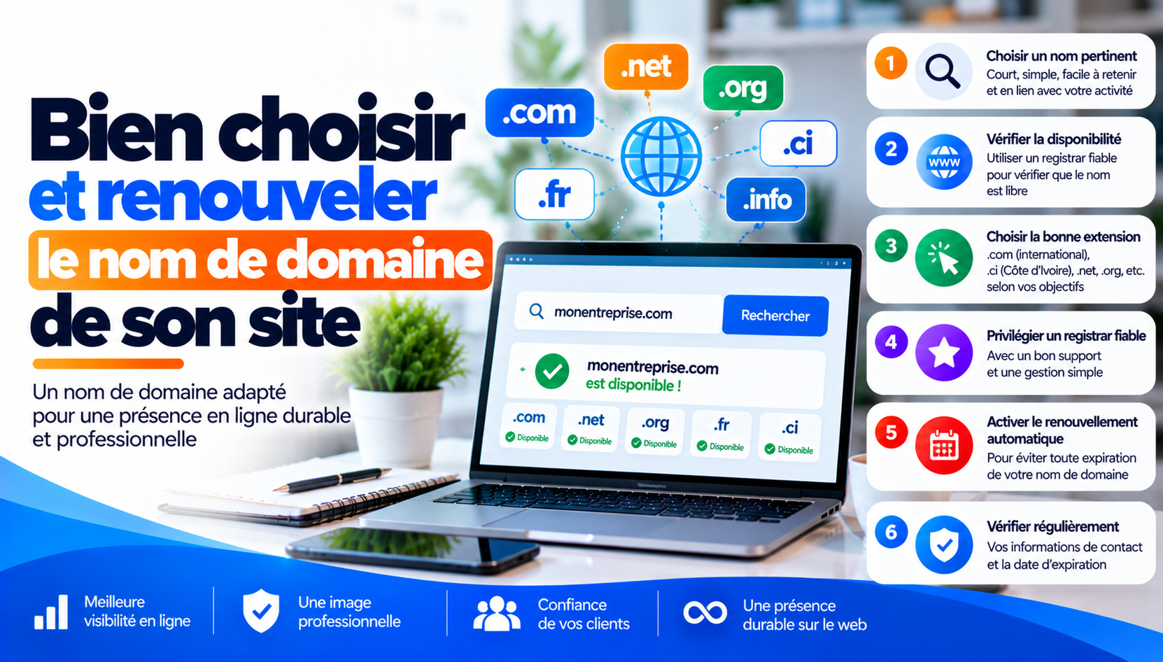 Bien choisir et renouveler le nom de domaine de son site
