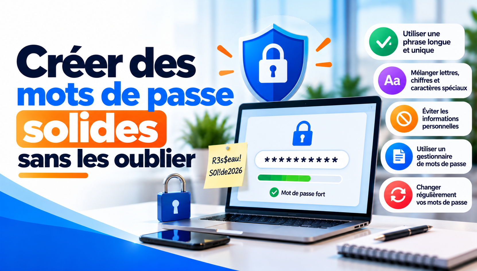 Créer des mots de passe solides sans les oublier