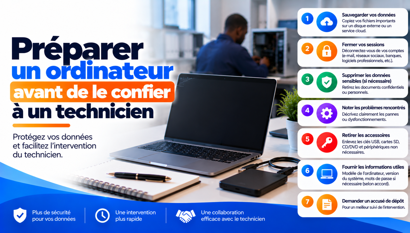 Préparer un ordinateur avant de le confier à un technicien